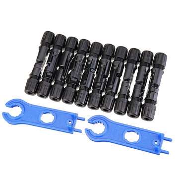 10pairs MC4 Connector+1pair Spanner Male Female 30A Cable Plug MC4 Connector Solar Panel Branch Seri