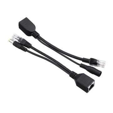 10pcs  POE Adapter Cable Tape Screened POE Switch Cable POE Splitter Injector Power Supply 12V Synth