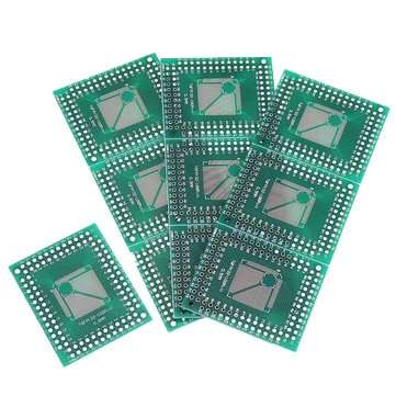 10PCS  QFP/TQFP/FQFP/LQFP64 TQFP100 to DIP Adapter PCB 0.8/0.5mm Converter PCB Board DIP Pin Pitch C