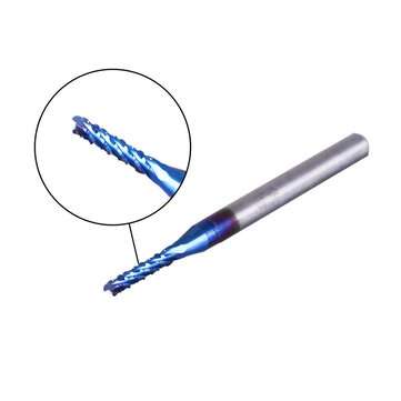 10Pcs 0.8-3mm Blue Nano Coating Engraving Milling Cutter Carbide End Mill CNC Router Bits 1/8 Inch S