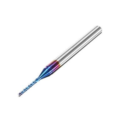 10Pcs 0.8-3mm Blue Nano Coating Engraving Milling Cutter Carbide End Mill CNC Router Bits 1/8 Inch S