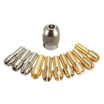 10pcs 0.5-3.2mm 4.3mm Shank Metal Drill Chuck Collet Bits Rotary Tool with Screw