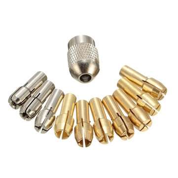 10pcs 0.5-3.2mm 4.3mm Shank Metal Drill Chuck Collet Bits Rotary Tool with Screw