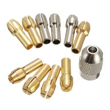 10pcs 0.5-3.2mm 4.3mm Shank Metal Drill Chuck Collet Bits Rotary Tool with Screw