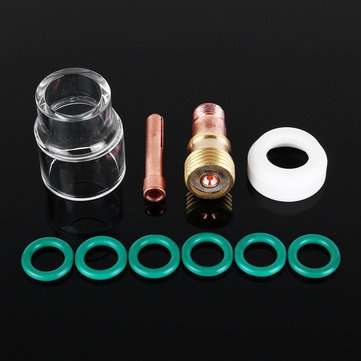 10Pcs 1.6mm 1/16inch TIG Welding Torch Stubby Gas Lens #12 Pyrex Cup Kit for WP-17/18
