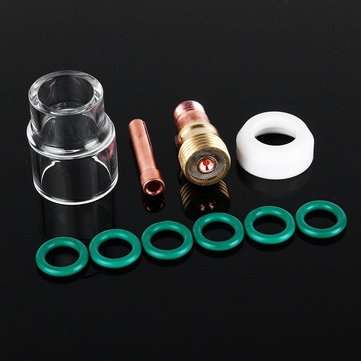 10Pcs 1.6mm 1/16inch TIG Welding Torch Stubby Gas Lens #12 Pyrex Cup Kit for WP-17/18
