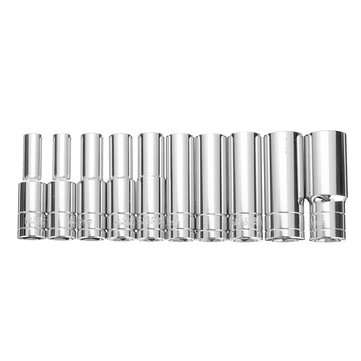 10pcs 1/2 Inch Drive Heavy Duty Deep Impact Sockets Set 6 Points Metric 8-24mm Socket Adapter