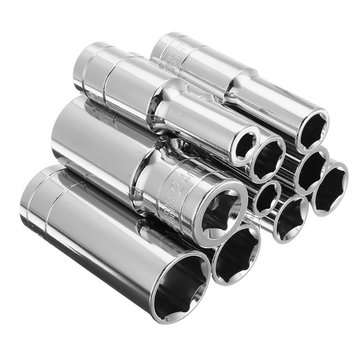 10pcs 1/2 Inch Drive Heavy Duty Deep Impact Sockets Set 6 Points Metric 8-24mm Socket Adapter