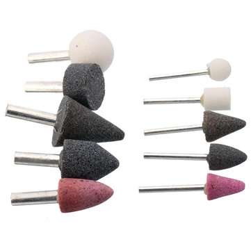 10pcs 1/4 Inch 1/8 Inch Mounted Stones Grinding Abrasive Stone Assortment for Dremel