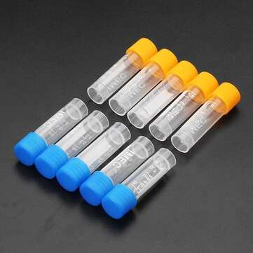 10pcs 1.8ml Plastic Graduated Vial 0.063oz Cryovial Tube Sample