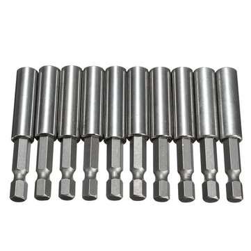 10pcs 1/4 Inch Hex Shank Release Magnetic Extension Socket Drill Bit Holder Power Tools