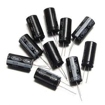 10pcs 100uF 450V 105C Radial Electrolytic Capacitor 18x35MM