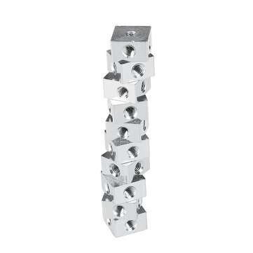 10PCS 10x10x6 Six-Sided Fixed Block Copper Nut DIY Shell Accessories Copper Nickel-Plated Connection