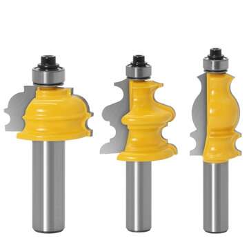 10pcs 12mm Shank Architectural Molding Handrail Router Bits Set Casing Base CNC Line Woodworking Cut