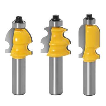 10pcs 12mm Shank Architectural Molding Handrail Router Bits Set Casing Base CNC Line Woodworking Cut