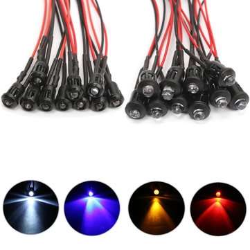 10Pcs 12V Flashing Pre-Wired LED Ultra Bright Water Clear Bulb W... (COLOR.: YELLOW | DIAMETER: 3MM)