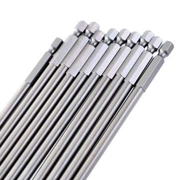 10pcs 150mm SQ2 Square Driver Bit Screwdriver Bits Set S2 Steel 1/4 Inch Hex Shank Magnetic For Pock
