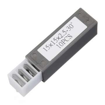 10Pcs 15x15x2.5mm Wood Turning Carbide Insert Blades Milling 30 Degree Lathe Chisel Replacement Blad