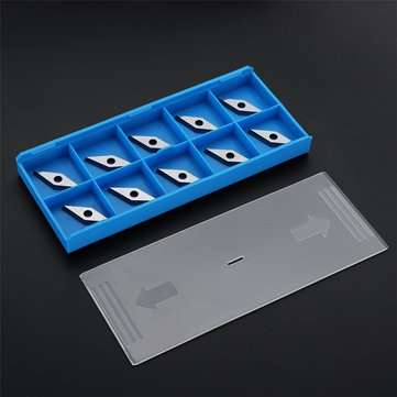 10pcs 15X15mm Diamond Carbide Insert For Lathe Wood Turning Tool 10x28mm 35 Degree R Arbor