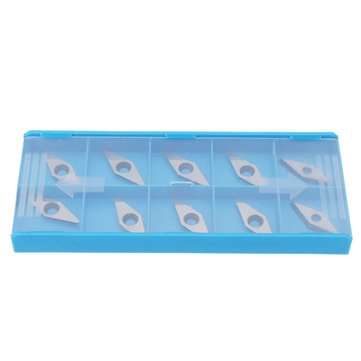 10pcs 15X15mm Diamond Carbide Insert For Lathe Wood Turning Tool 10x28mm 35 Degree R Arbor