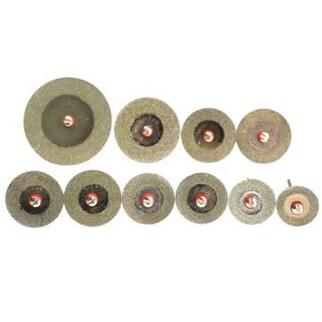 10pcs 16-40mm Diamond Cutting Disc Set Mini Drills Cut Off Wheel Saw Blade For Rotary Tool