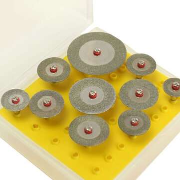 10pcs 16-40mm Diamond Cutting Disc Set Mini Drills Cut Off Wheel Saw Blade For Rotary Tool