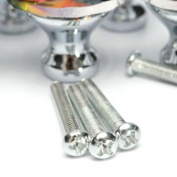 10Pcs 28mm Diamond Crystal Shape Glass Cabinet Knob Cupboard Drawer Pull Handle