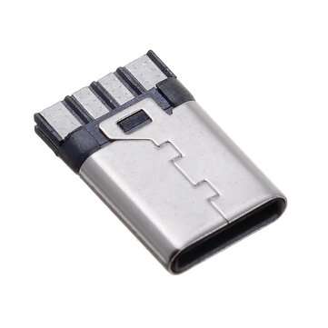 10PCS 3.1 Type-C Male USB 8Pin Welding Wire Type Double-Sided Welding Wire Charging Plug Connector