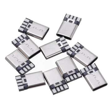 10PCS 3.1 Type-C Male USB 8Pin Welding Wire Type Double-Sided Welding Wire Charging Plug Connector