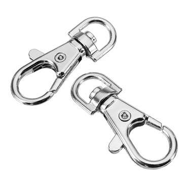 10Pcs 38mm Silver Zinc Alloy Swivel Lobster Claw Clasp Snap Hook with 8mm Round Ring