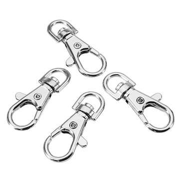 10Pcs 38mm Silver Zinc Alloy Swivel Lobster Claw Clasp Snap Hook with 8mm Round Ring