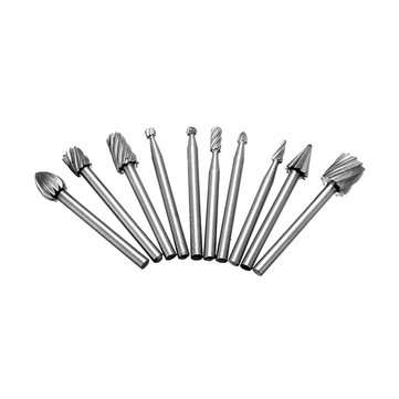 10pcs 3mm Shank HSS Router Bit Rotary Burr File Set Milling Drill Cutter for Woodworking