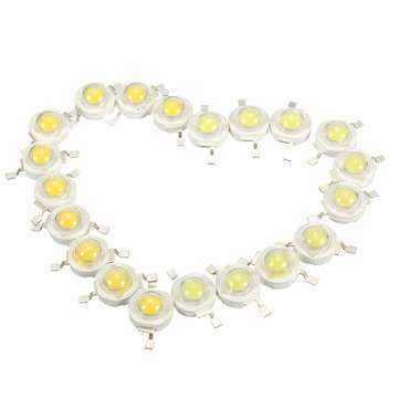 10pcs 3W LED Lamp Bulb Chips 200-230Lm White/Warm White Beads 3.2-3.4V (COLOR.: WHITE)