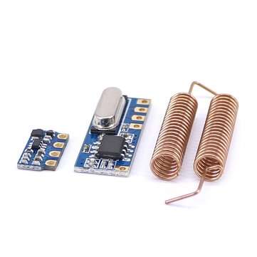 10pcs 433MHz Wireless Transceiver Kit Mini RF Transmitter Receiver Module + 20PCS Spring Antennas OP