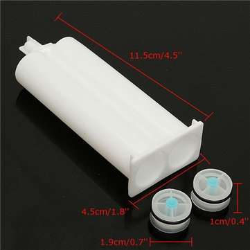 10Pcs 50ml Epoxy Resin Gun Adhesive Cartridge 1:1 Ratio Dispenser with 20pcs Pistons