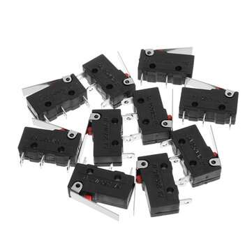 10pcs 5A 250V 3 Pin Tact Micro Switch Sensitive Microswitch Micro Switches Handle KW11-3Z Limit Swit