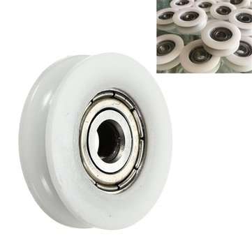10pcs 5x24x7mm Ball Bearing U Groove Nylon Round Pulley Wheel Roller For 3.8mm Rope Ball Bearing