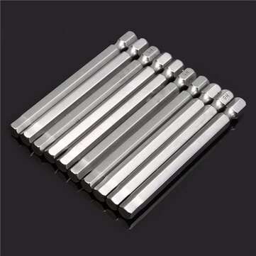 10pcs 75mm 1/4 Inch Shank Screwdriver Bits Set 6mm Hex Head Magnetic Screwdriver Bits