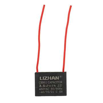 10pcs CBB61 450V 3.5uf Starting Capacitance AC Fan Capacitor CBB Motor Run Capacitor 450V 3.5F