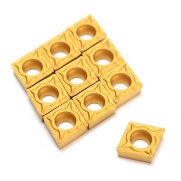 10pcs CCMT060204-HM YBC251 Carbide Insert Titanium Coated Carbide Blade Cutter