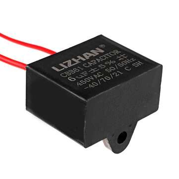 10pcs CBB61 450V 6uf Starting Capacitance AC Fan Capacitor CBB Motor Run Capacitor 450V 6F