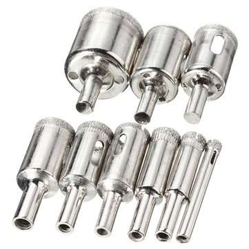 10pcs Diamond Hole Saw Drill Bit Set 6mm-30mm Tile Ceramic Glass Porcelain Marble Hole Saw Cutter