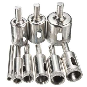 10pcs Diamond Hole Saw Drill Bit Set 6mm-30mm Tile Ceramic Glass Porcelain Marble Hole Saw Cutter