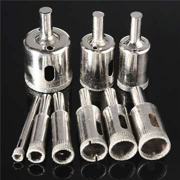 10pcs Diamond Hole Saw Drill Bit Set 6mm-30mm Tile Ceramic Glass Porcelain Marble Hole Saw Cutter