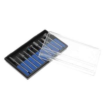 10Pcs Diamond Coated Polishing Grinding Head Set HP 2.35mm Shank Rotary Burs