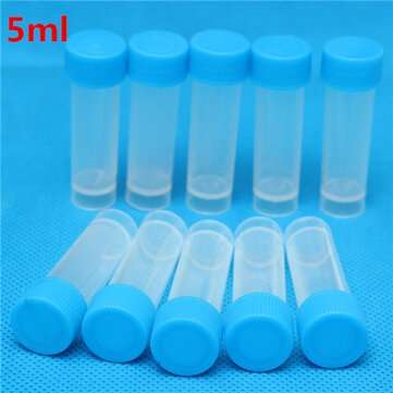 10pcs Graduated Plastic Cryovial Cryogenic Vial Test Tube Self Standing With Cap 1.5/5... (SIZE: #3)