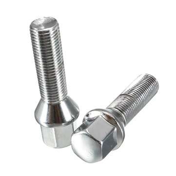 10pcs M14 x 1.5 40mm Steel Wheel Bolts Screw For Vehicle Audi A3 A4 S3 A6 VW Golf Seat 19mm Hex