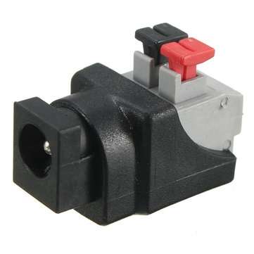 10PCS LUSTREON DC Power Female 5.5*2.1mm Connector Adapter Plug Cable Pressed for LED Strips 12V