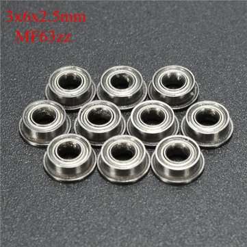 10pcs MF63ZZ 3x6x2.5mm Double Shielded Flange Ball Bearing