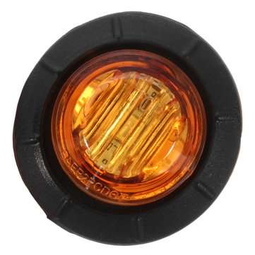 10pcs Mini 12/24V Amber Round LED Button Side Marker Lights Lamps Trailer